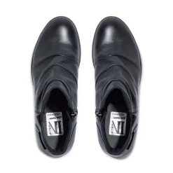 Felice Black Leather Ankle Boots