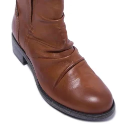 Felice Tan Leather Ankle Boots