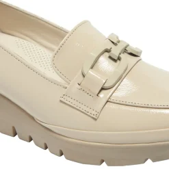 Forza Off White Leather Wedge Loafers