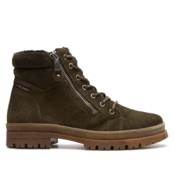 Galina Green Suede Ankle Boots