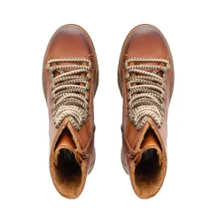 Granada Tan Leather Lace Up Ankle Boots