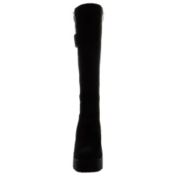 Hail Black Leather Wavesole Knee High Boots