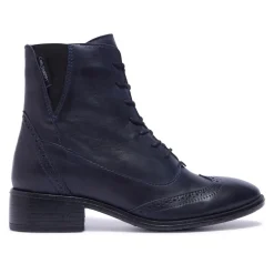 Isla Navy Leather Ankle Boots