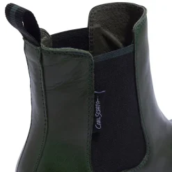 Jax Green Leather Ankle Boots
