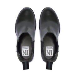 Jax Green Leather Ankle Boots