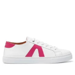 Jessi White Fuchsia Leather Trainers