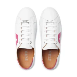 Jessi White Fuchsia Leather Trainers
