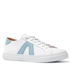Jessi White Blue Leather Trainers