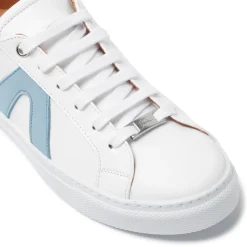 Jessi White Blue Leather Trainers
