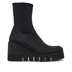 Lainie Black Textile Ankle Boots