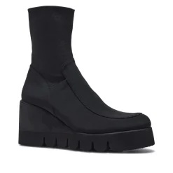 Lainie Black Textile Ankle Boots