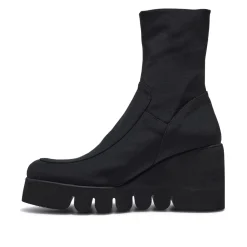 Lainie Black Textile Ankle Boots