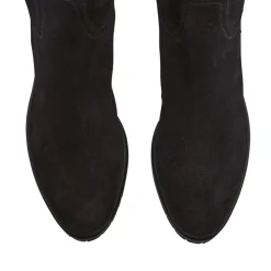 Lara Black Suede Knee-High Boots