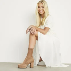 Lavora Taupe Platform Ankle Boots