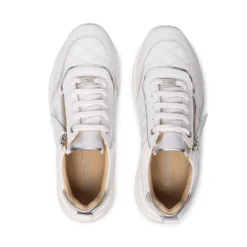 Lestina White Silver Leather Leisure