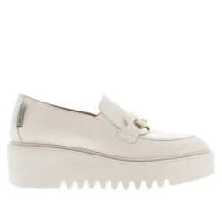 Lizi Italian Off White Chain Wedge Loafers