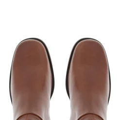 Losanna Tan Leather Knee High Boots