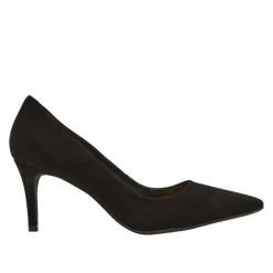 Malazzo Black Suede Heeled Courts