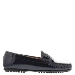 Martedi Navy Leather Penny Loafers