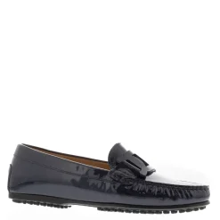 Martedi Navy Leather Penny Loafers