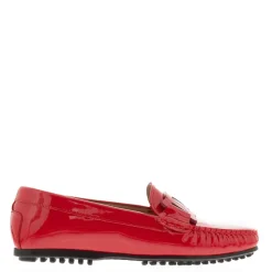 Martedi Red Leather Penny Loafers