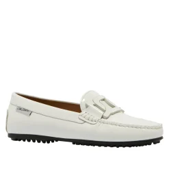 Martedi White Patent Leather Driving Loafers