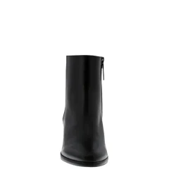 Megan Black Leather Ankle Boots