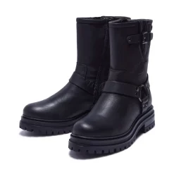 Molize Black Leather Ankle Boots