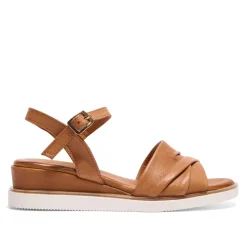 Myriad Tan Leather Wedge Sandals