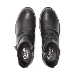 Nataria Black Leather Ankle Boots