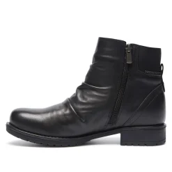 Nataria Black Leather Ankle Boots