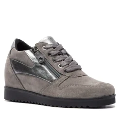 Nemoli Grey Leather Trainers