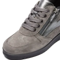 Nemoli Grey Leather Trainers