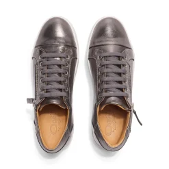 Norina Silver Leather Platform Trainers
