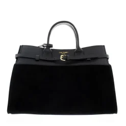 Obarini Black Italian Suede Box Bag