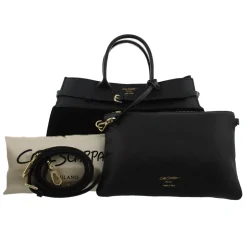 Obarini Black Italian Suede Box Bag