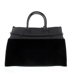 Obarini Black Italian Suede Box Bag