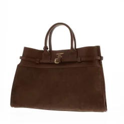 Obarini Tan Italian Suede Box Bag