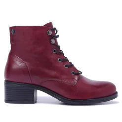 Ocean Bordo Leather Ankle Boots