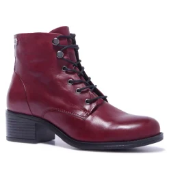 Ocean Bordo Leather Ankle Boots