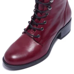 Ocean Bordo Leather Ankle Boots