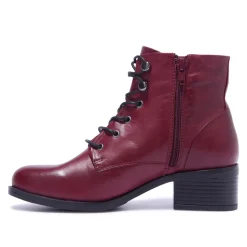 Ocean Bordo Leather Ankle Boots