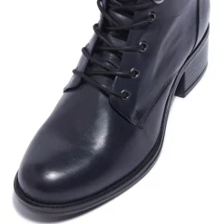Ocean Navy Leather Ankle Boots