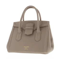 Olmetto Taupe Italian Leather Box Bag