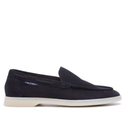 Omilie Navy Suede Slip-On Loafers