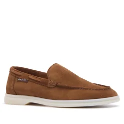 Omilie Tan Suede Slip-On Loafers