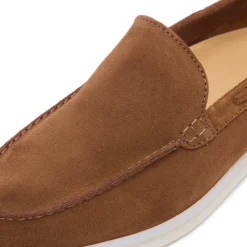 Omilie Tan Suede Slip-On Loafers