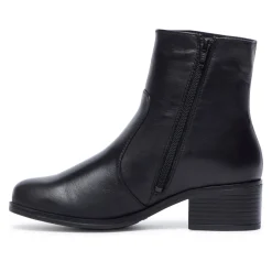Orvieto Black Leather Ankle Boots
