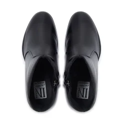 Orvieto Black Leather Ankle Boots