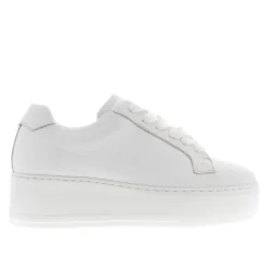 Padova White Leather Platform Trainers